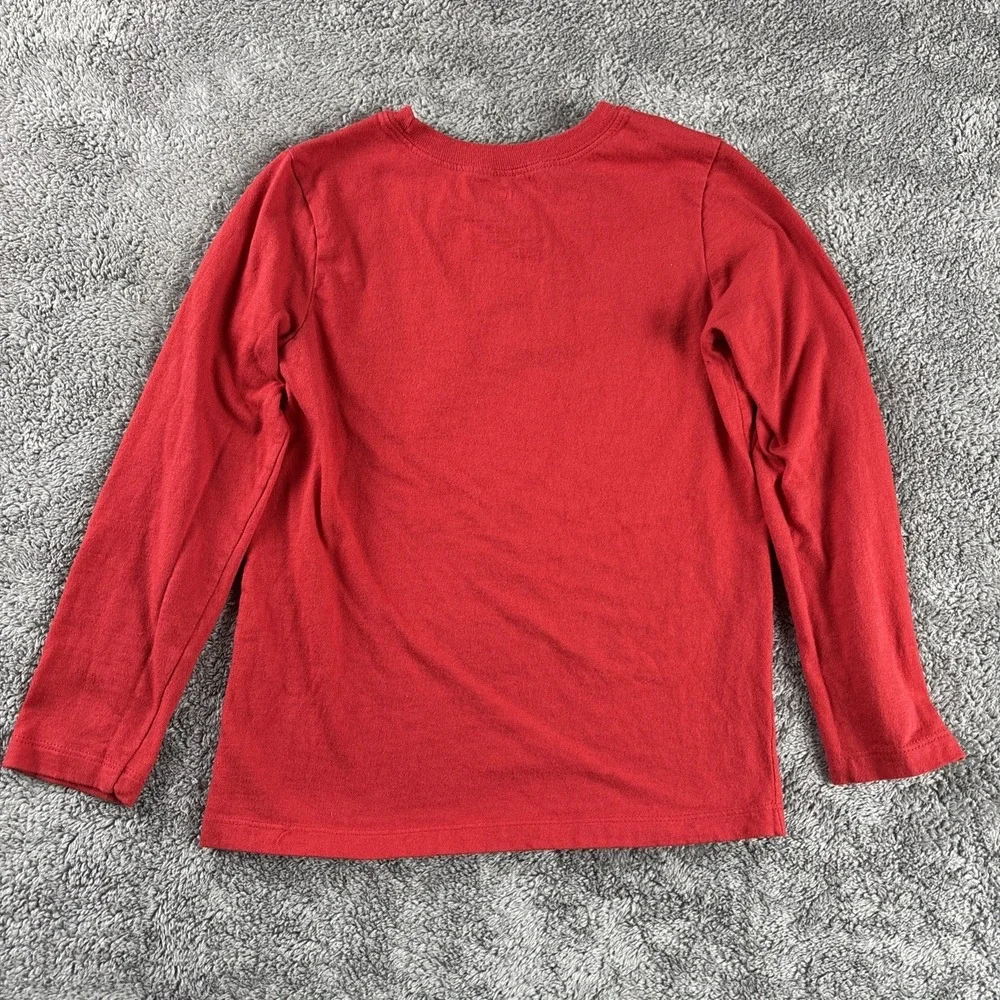 Carter's Kid Long Sleeve T-Shirt Kids Size 5/5A Red‎ Christmas Santa